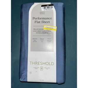 Full 400 Thread‎ Count Performance Flat Sheet Metallic Blue - Threshold: Cotton